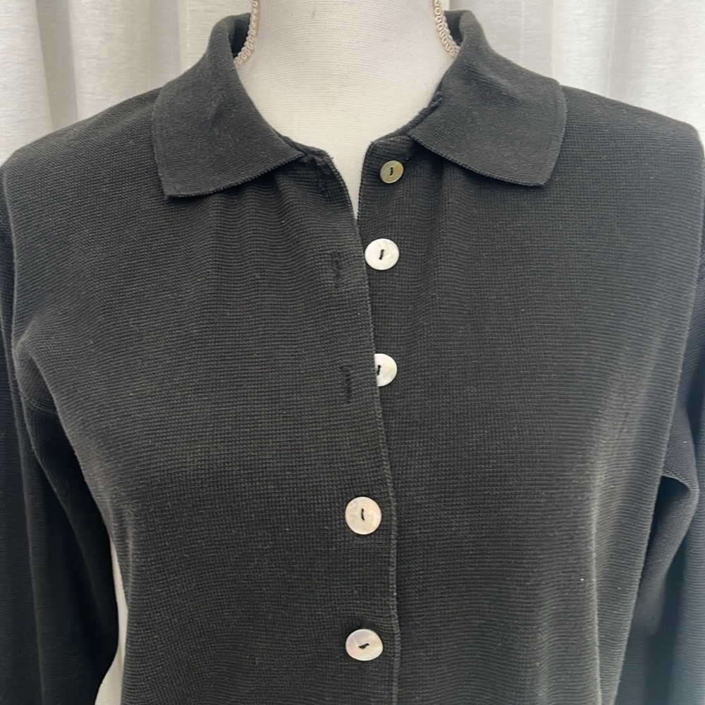 #Designer #CathyDaniels KnitSweater CottonSizeMedium IridescentPearlShellButtons